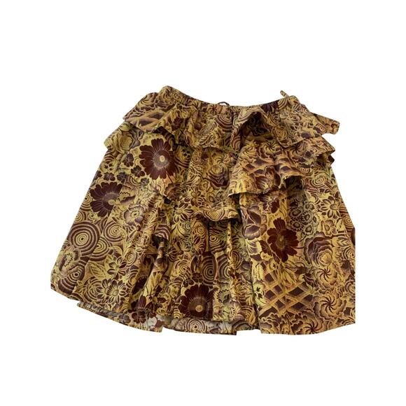 Ulla Johnson Sigrid Mini Skirt Gold Brown Size 2 - Picture 7 of 9